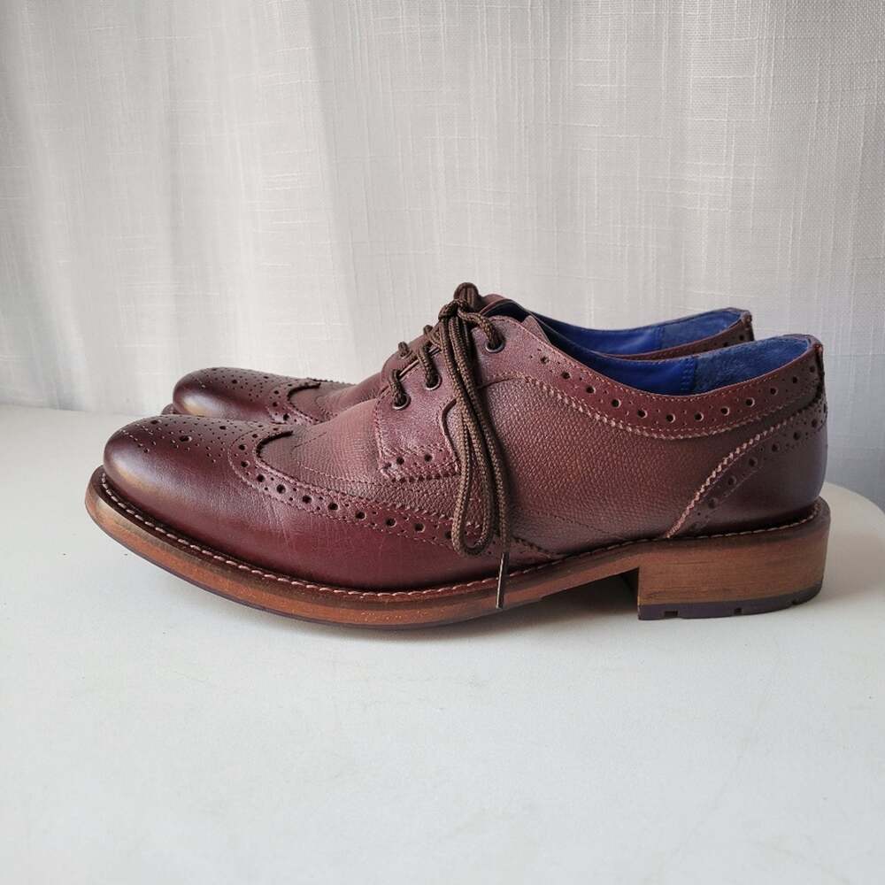 Ted Baker London Cassiuss 3 wingtip burgundy leather brogues shoes size 7.5